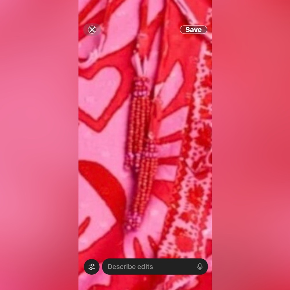 Farm Rio Jungle Scarf Wrap Midi Dress Pink Red Size XL New With Tags - Picture 5 of 11